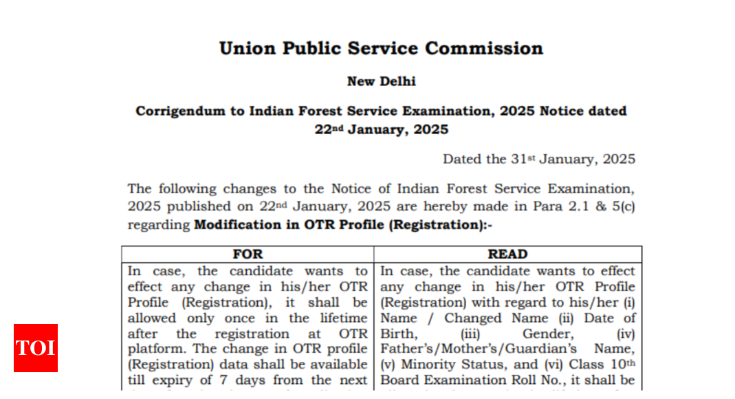 UPSC issues fresh rules for updating OTR profile in CSE, IFS exams: Check details here UPSC issues fresh rules for updating OTR profile in CSE, IFS exams: Check details here